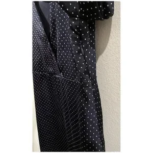 Zara Dresses Zara Navy Blue White Polka Dots Short Sleeve